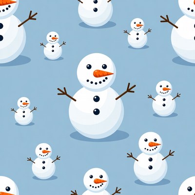 Snowmen Seamless Pattern Illustration