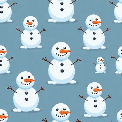 Snowmen Seamless Pattern Illustration