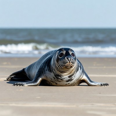 Harbor Seal Pup on Beach