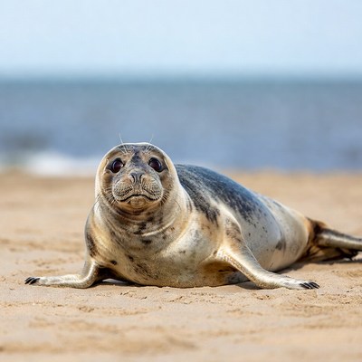 Seal lying on beach
