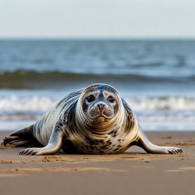 Seal lying on beach