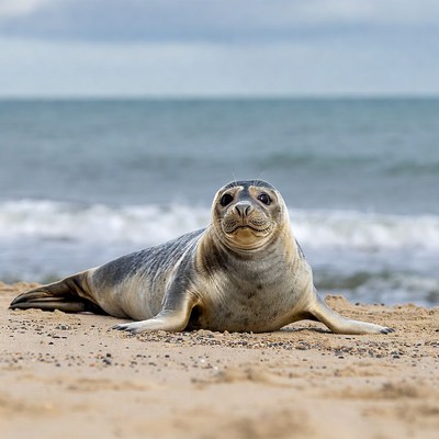 Seal lying on beach