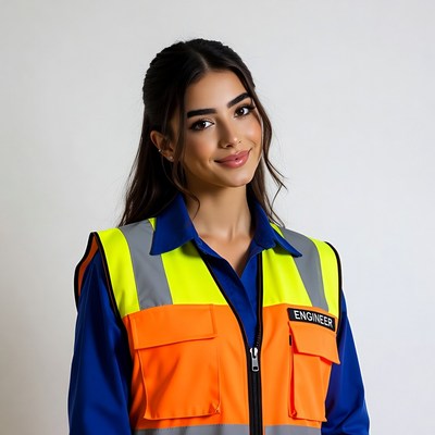 Female engineer in safety vest