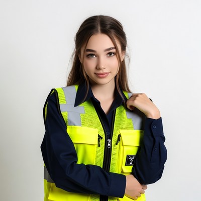 Woman in yellow safety vest