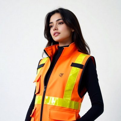 Woman in orange safety vest