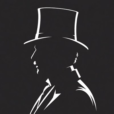 Man in top hat silhouette