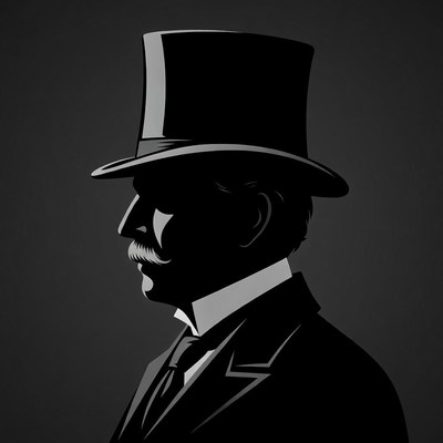 Man in top hat silhouette