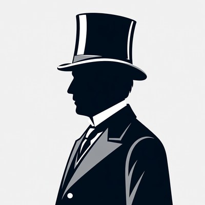 Man in top hat silhouette