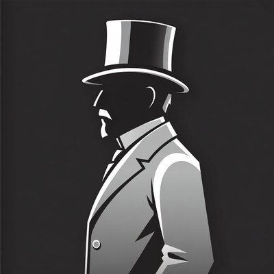 Man in top hat silhouette