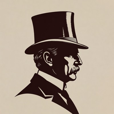 Man in top hat silhouette