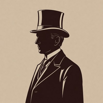 Man in top hat silhouette