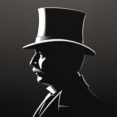 Man in top hat silhouette
