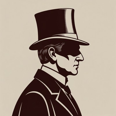 Man in top hat silhouette