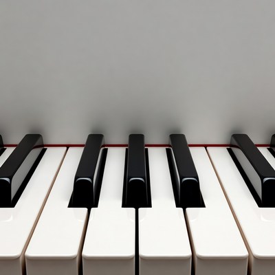 Piano Keys on White Background