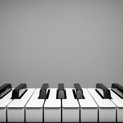 Piano Keys on Gray Background