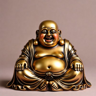 Golden Laughing Buddha Statue