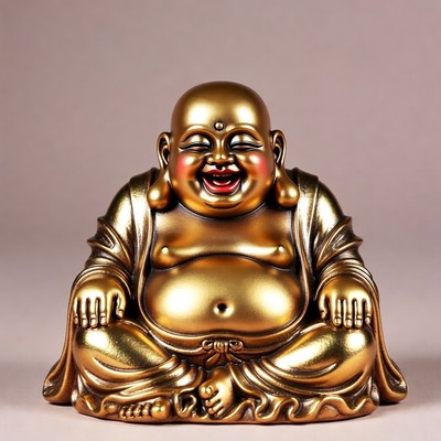 Golden Laughing Buddha Statue