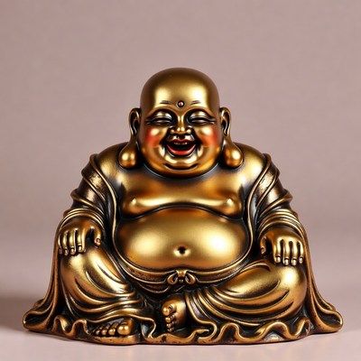 Golden Laughing Buddha Statue