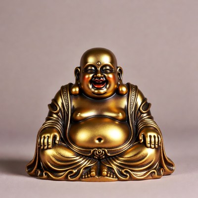 Golden Laughing Buddha Statue
