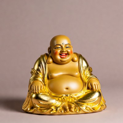Golden Laughing Buddha Statue