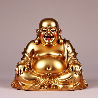 Golden Laughing Buddha Statue