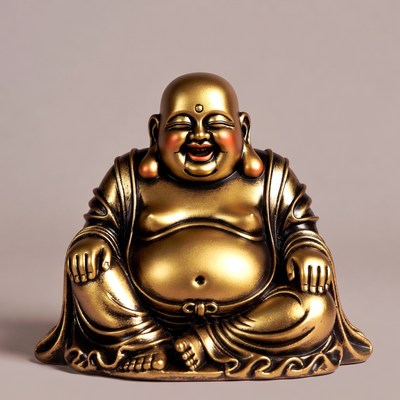 Golden Laughing Buddha Statue