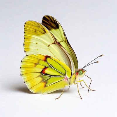 Yellow butterfly with green wings