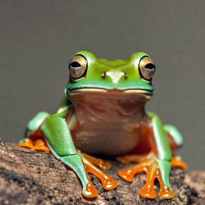 Red-eyed tree frog on branch
