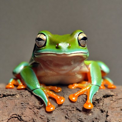 Green tree frog on branch