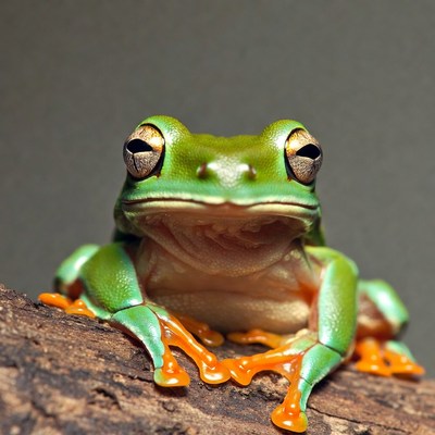 Red-eyed tree frog on branch