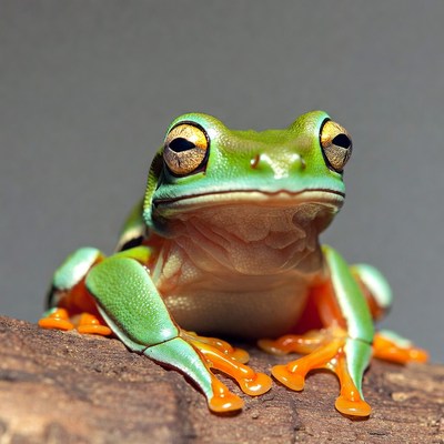 Red-eyed tree frog on branch