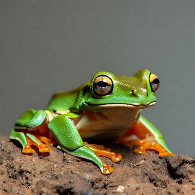 Green Tree Frog on Wood