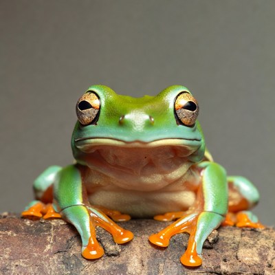 Red-eyed tree frog on branch