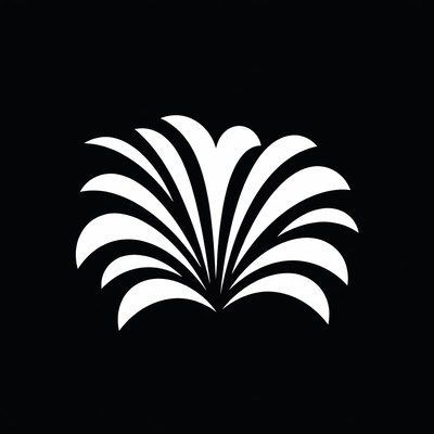 White Feather Silhouette on Black