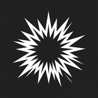 White Starburst on Black Background