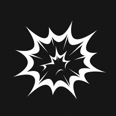 White Explosion Burst on Black