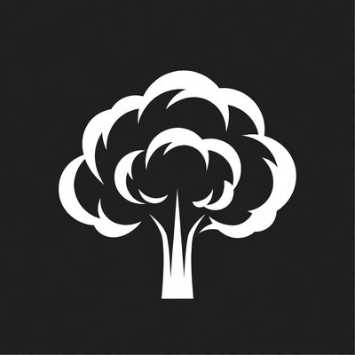 White Tree Silhouette on Black