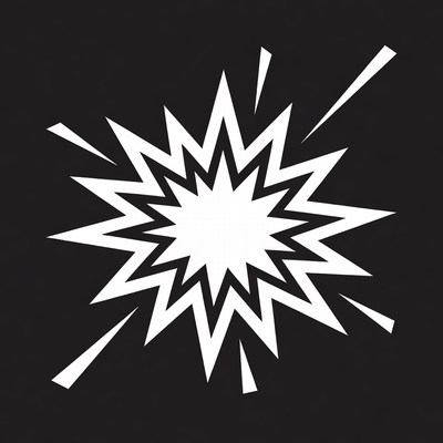 White Explosion Burst on Black