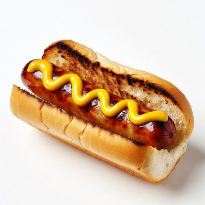 Hot dog with mustard