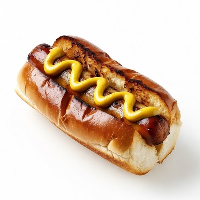 Hot dog with mustard