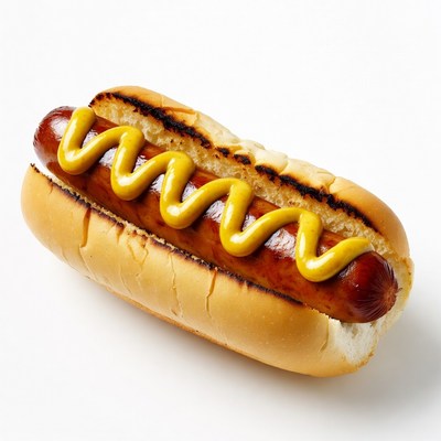 Hot dog with mustard