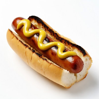 Hot dog with mustard