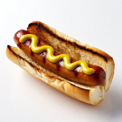 Hot dog with mustard