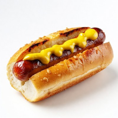 Hot dog with mustard