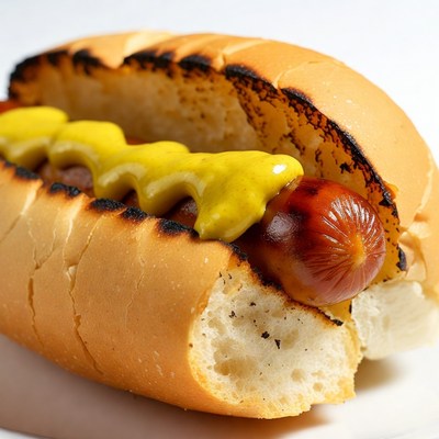 Hot dog with mustard