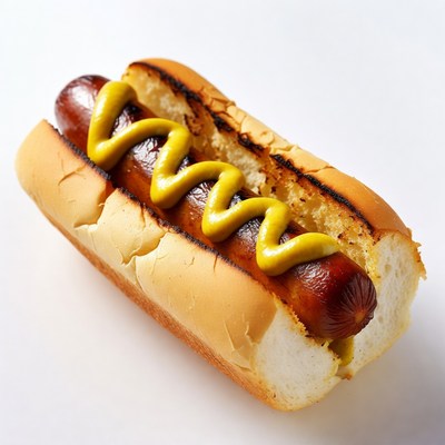 Hot dog with mustard