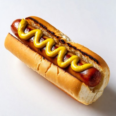 Hot dog with mustard