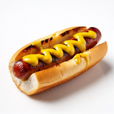 Hot dog with mustard