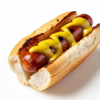 Hot dog with mustard