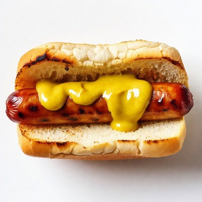 Hot dog with mustard